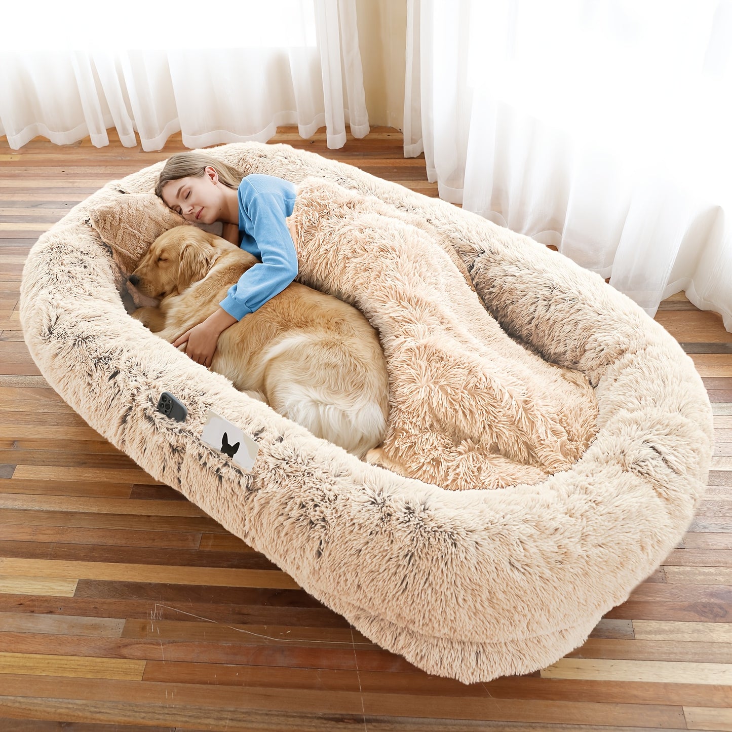 Cozy Plush Orthopedic Dog Bed with Pillow and Blanket