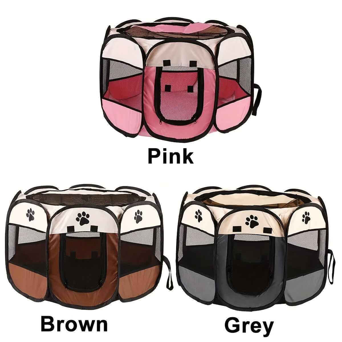 Collapsible Octagonal Pet Enclosure for Dogs and Puppies
