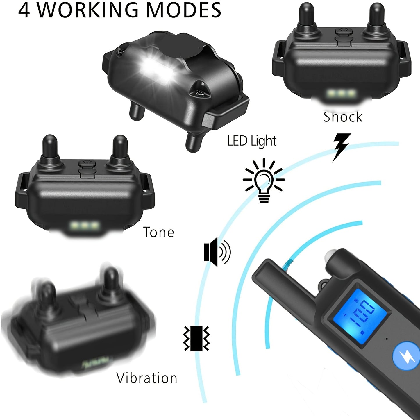 For 5-150lbs Dogs Training Collar Remote Adjustable Strap