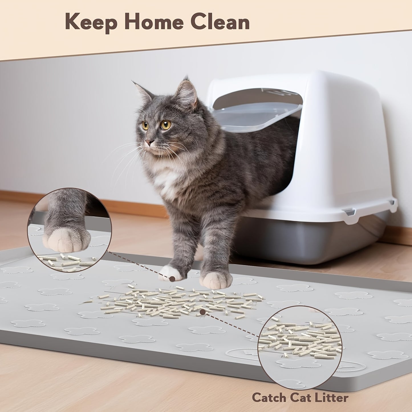 Silicone Cat Mat 3-in-1 Washable Non-Slip XXL Food Mat