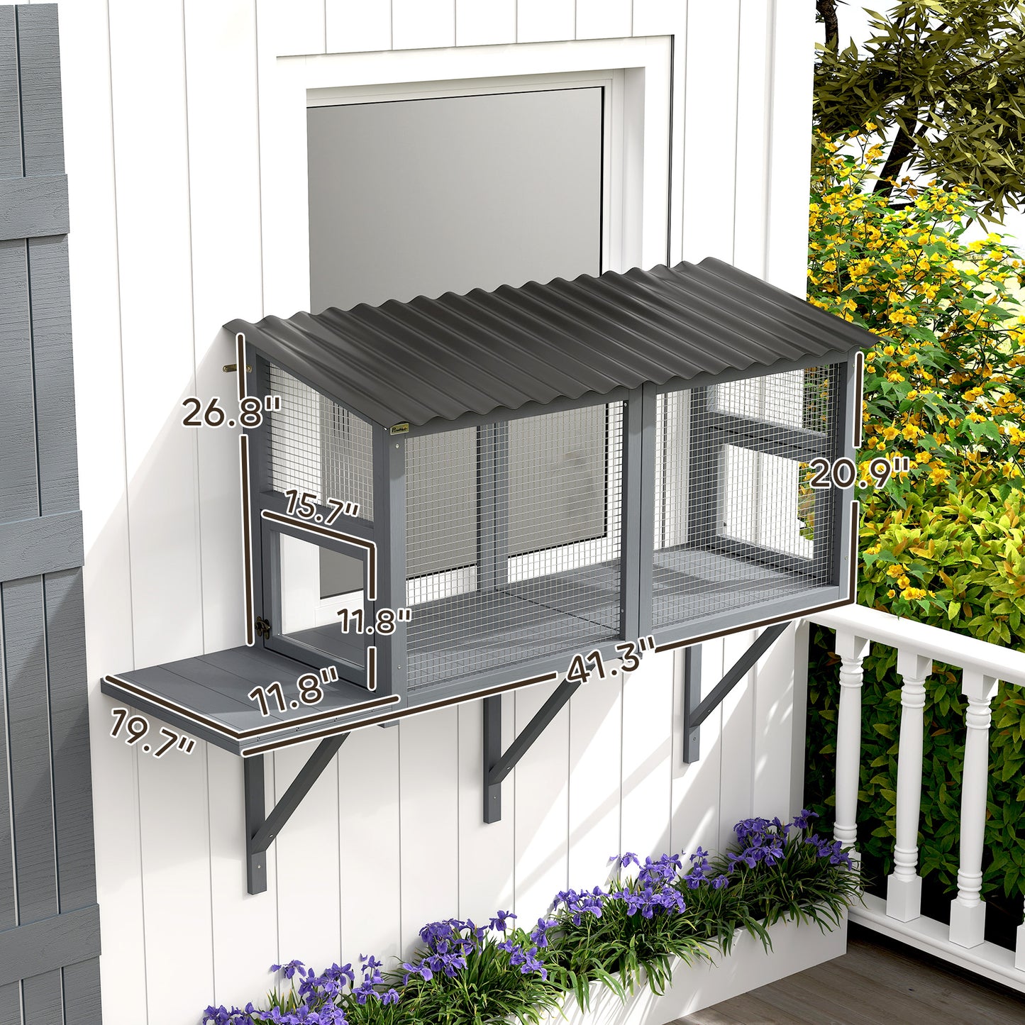 Outdoor Cat Enclosure Window Perch for Safe Nature Experience