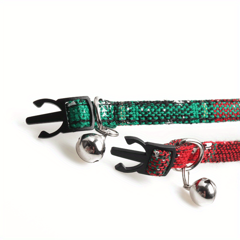 Christmas Plaid Pet Collar and Bandana Set for Festive Fun