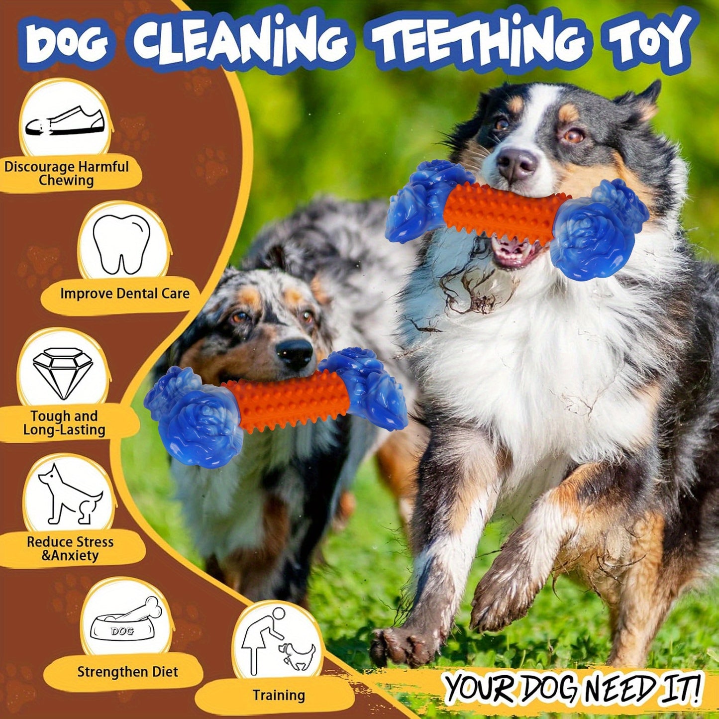 Indestructible Beef Flavored Bone Shape Dog Chew Toy
