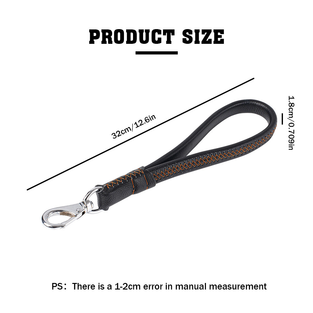 Vivicreate Short Leather Dog Leash for Large Medium Dogs