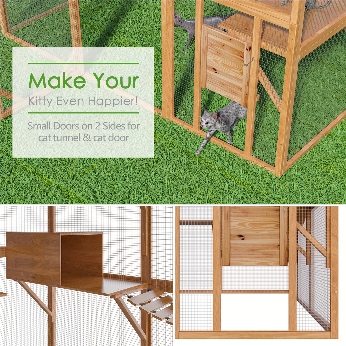 Spacious Outdoor Cat And Chicken Exploration Enclosure For Safety