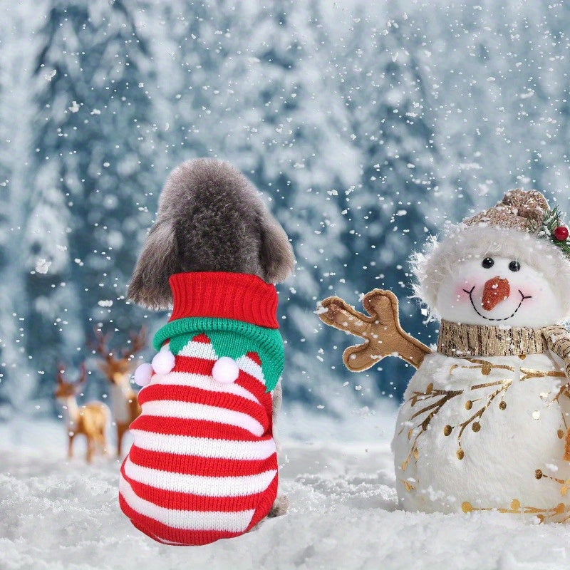 Pet Christmas Turtleneck Sweater for Dogs and Cats