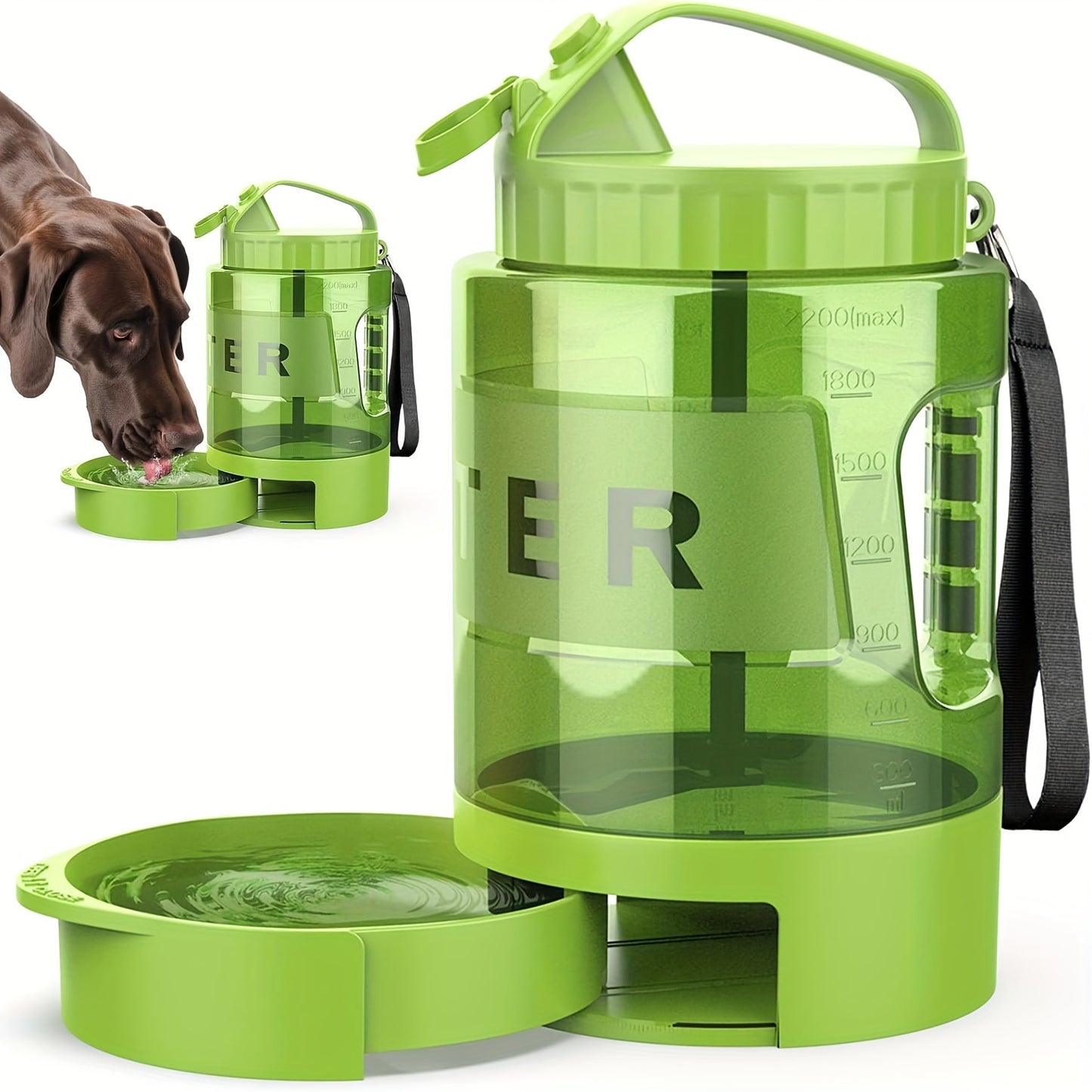 74 Oz Macaron Colored Dog Travel Water Bottle With Bowl