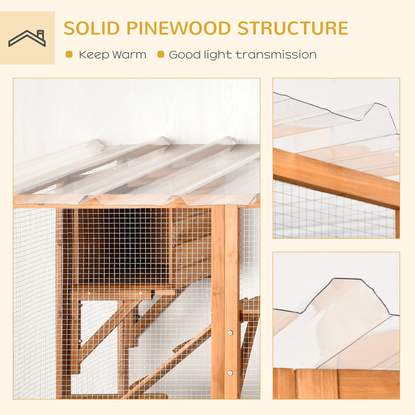Outdoor Cat Catio Playground with Weather Protection and Shelves