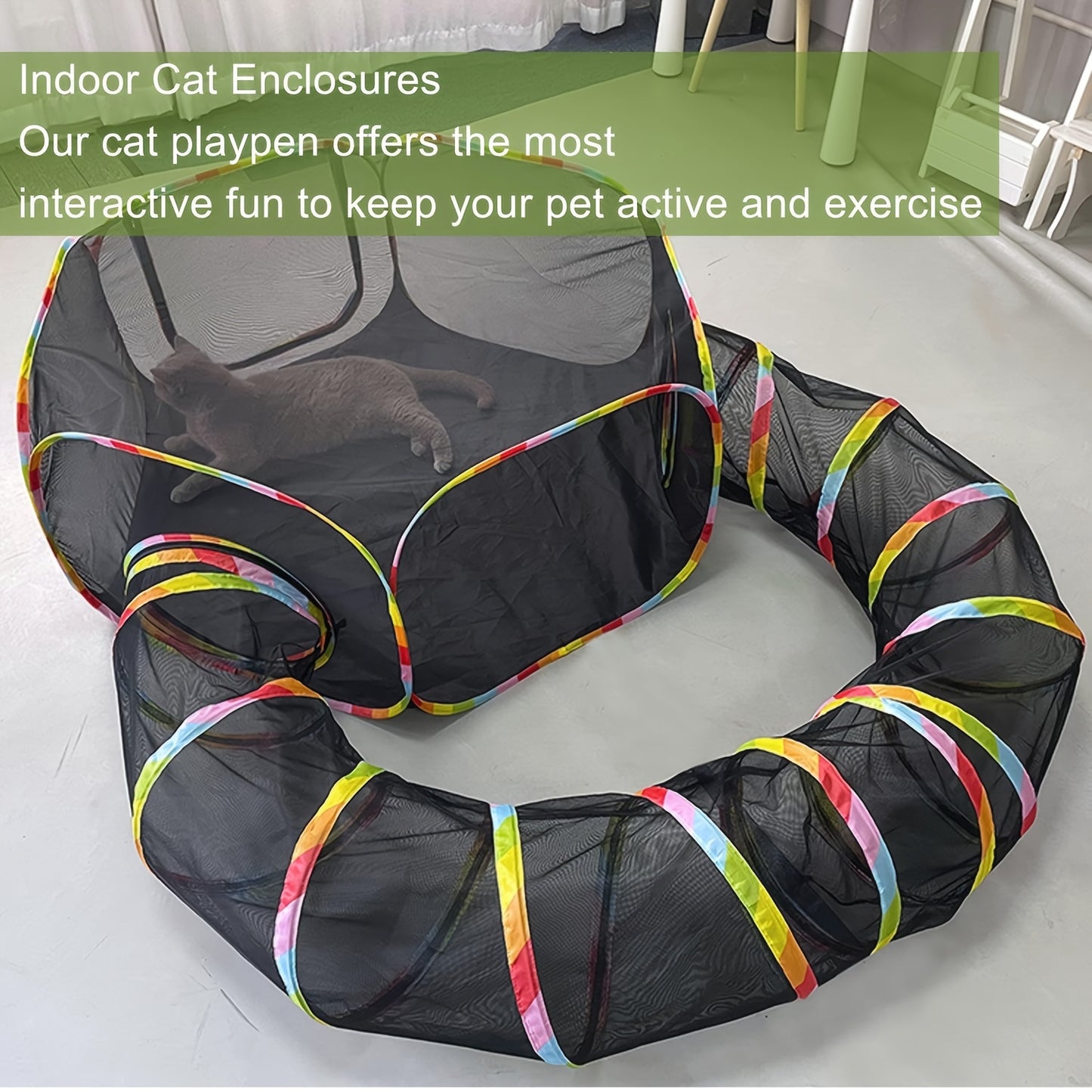 47-Inch Collapsible Cat Playpen Wndy's Dream 5-in-1 Combo
