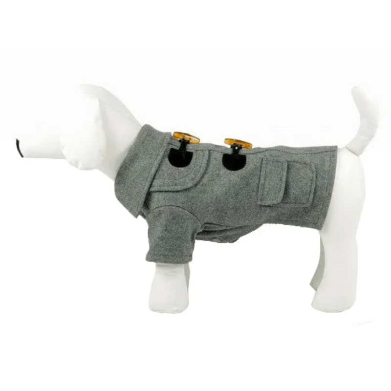 Rugged Fleece Dog Coat with Metal Buttons for Pets