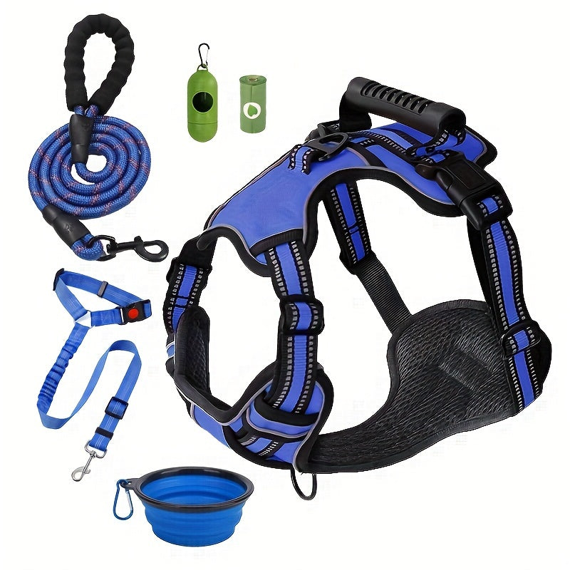 6in 1 No-Pull Dog Harness And Leash Set For All Dogs