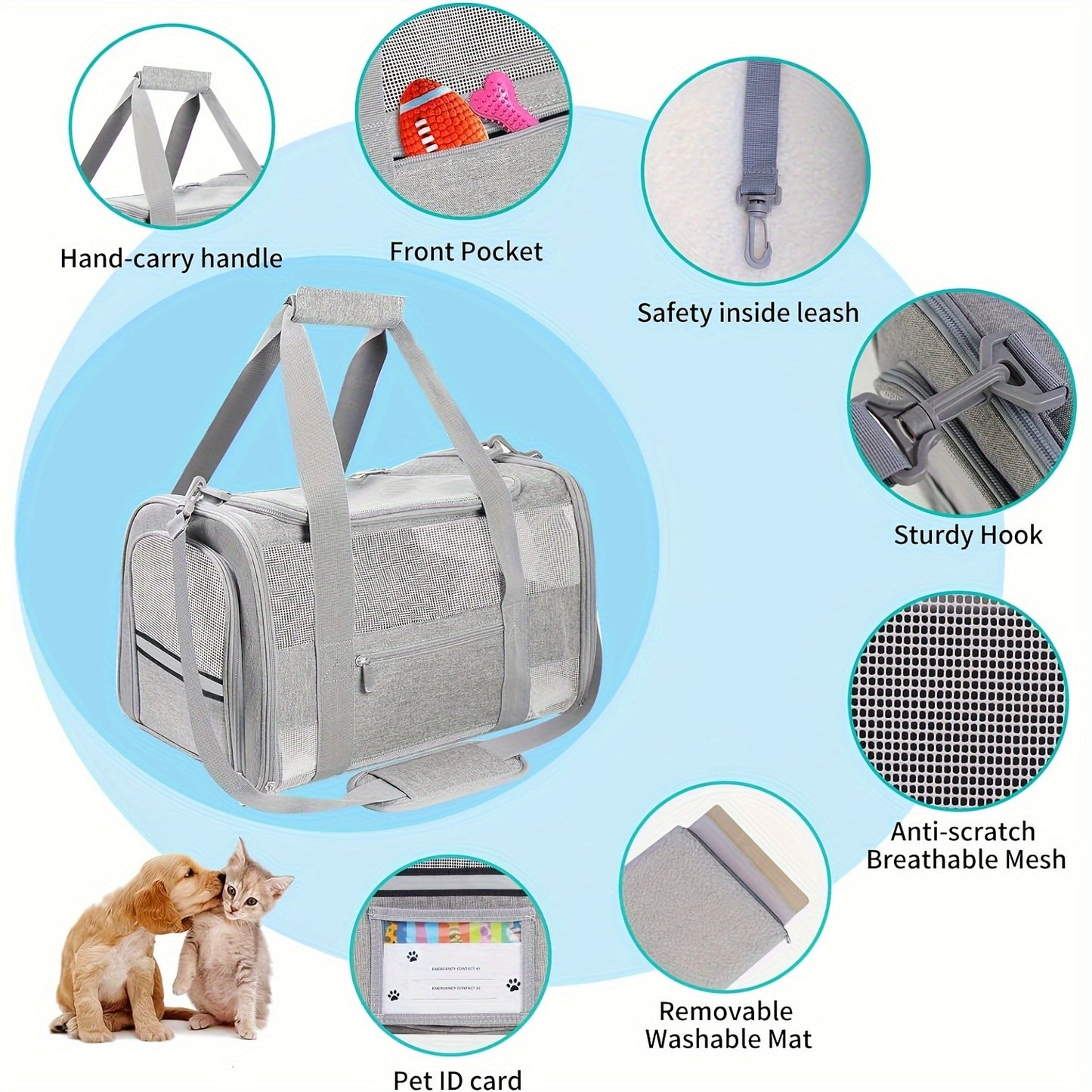 TSA Approved Soft Sided Cat Carrier with Cozy Design