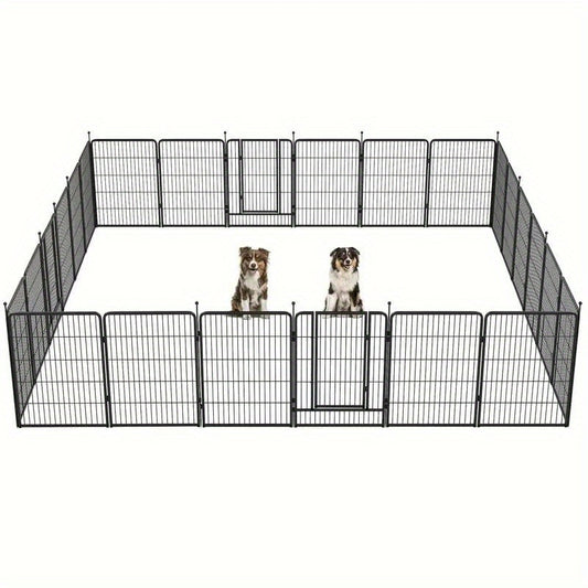 Stylish 24-Sided Dog Cage and Decorative Fence for Pets
