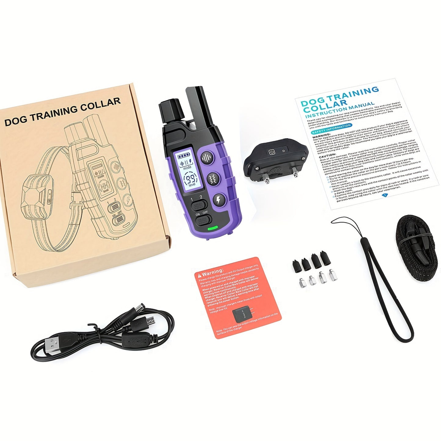 3300Ft Dog Training Collars With Remote Adjustable Strap