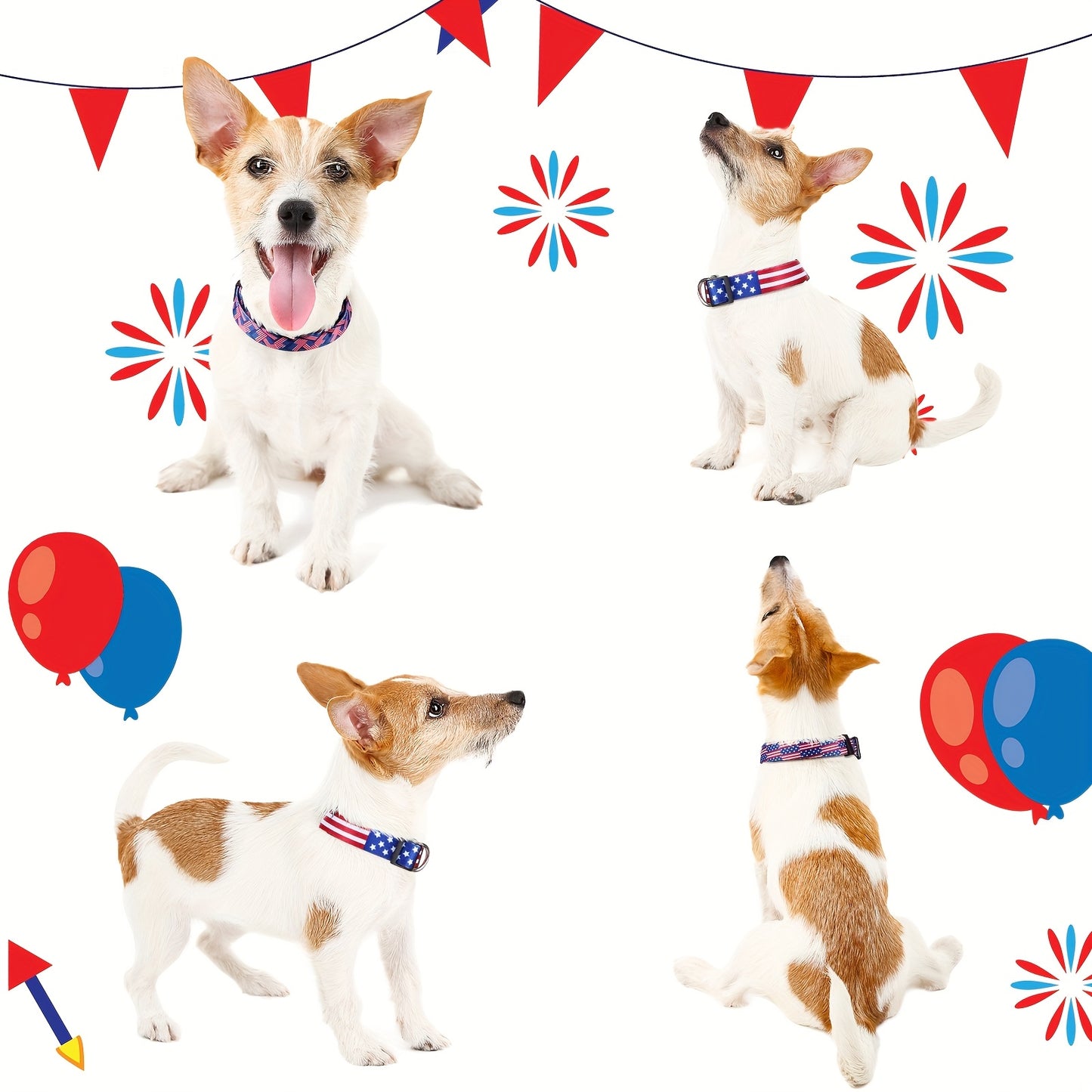 American Flag Dog Collars Set for Stylish Pets