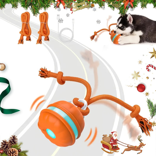 Interactive Motion-Activated Rolling Dog Toy with Holiday Design