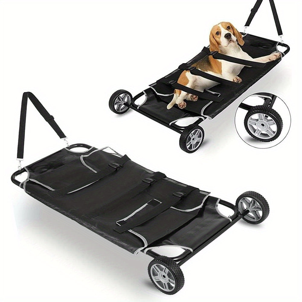 46x22 Inch Heavy-Duty Pet Stretcher Trolley Noiseless Wheels