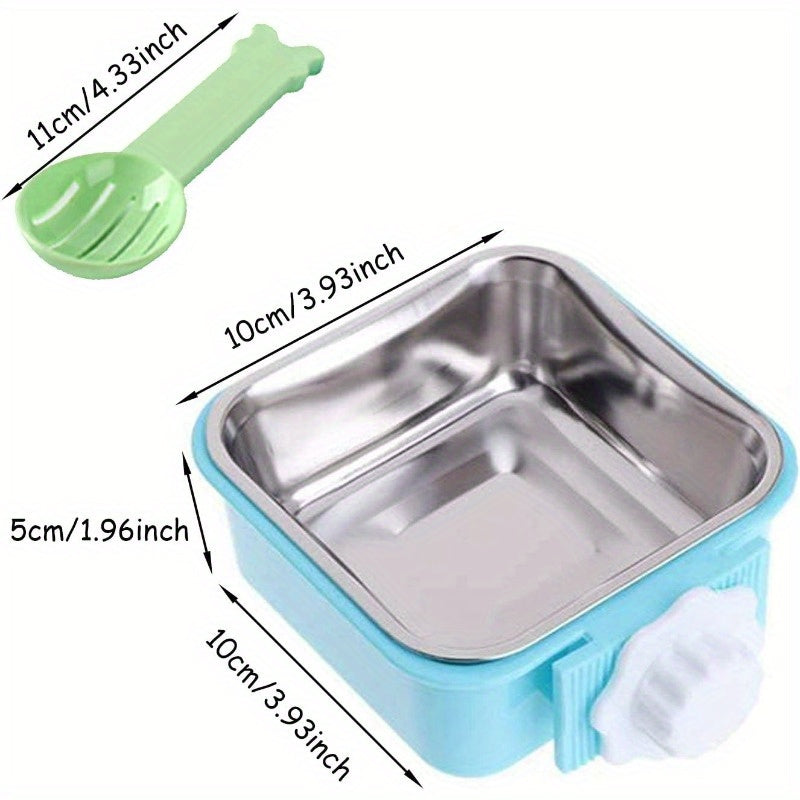 3pcs Crate Dog Cat Bowls, Stainless Steel Hanging Pet Bowls