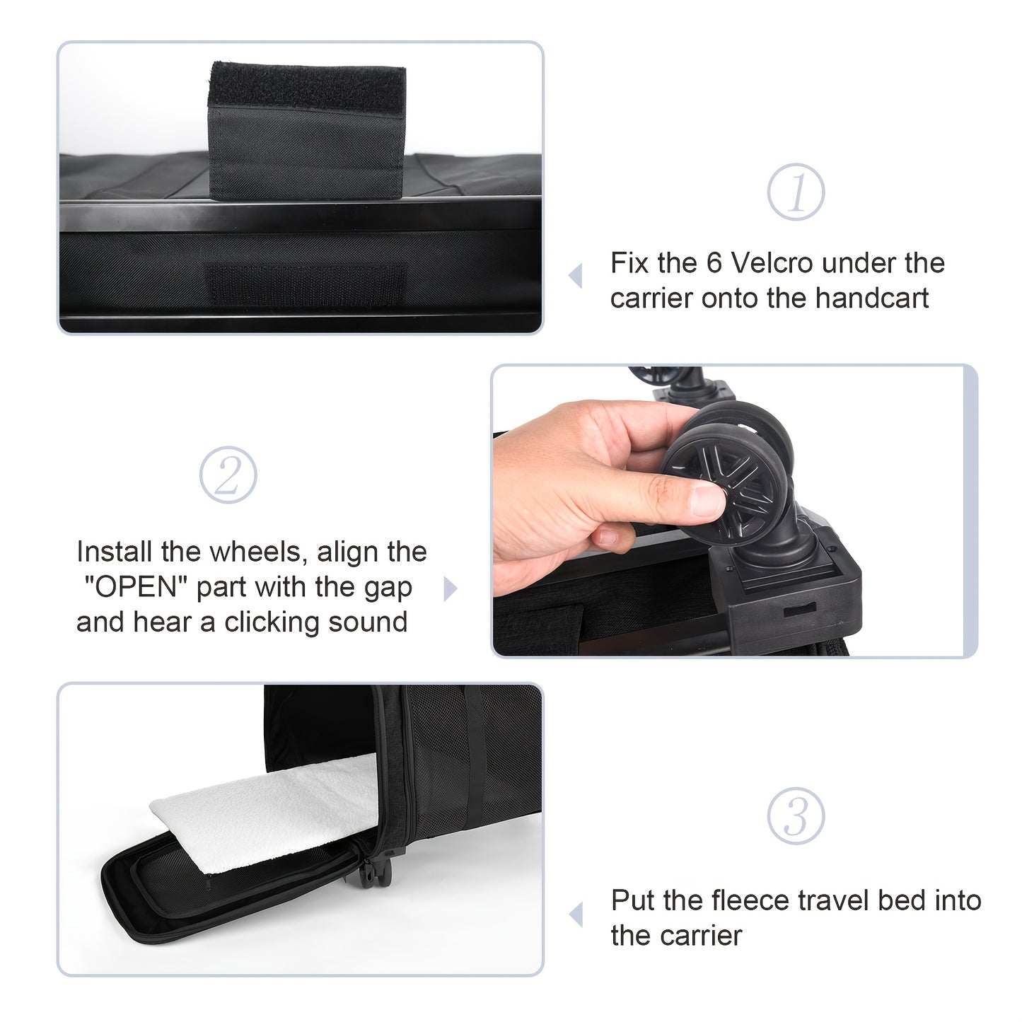 Airline Approved Pet Bag with Smooth Sliding Wheels