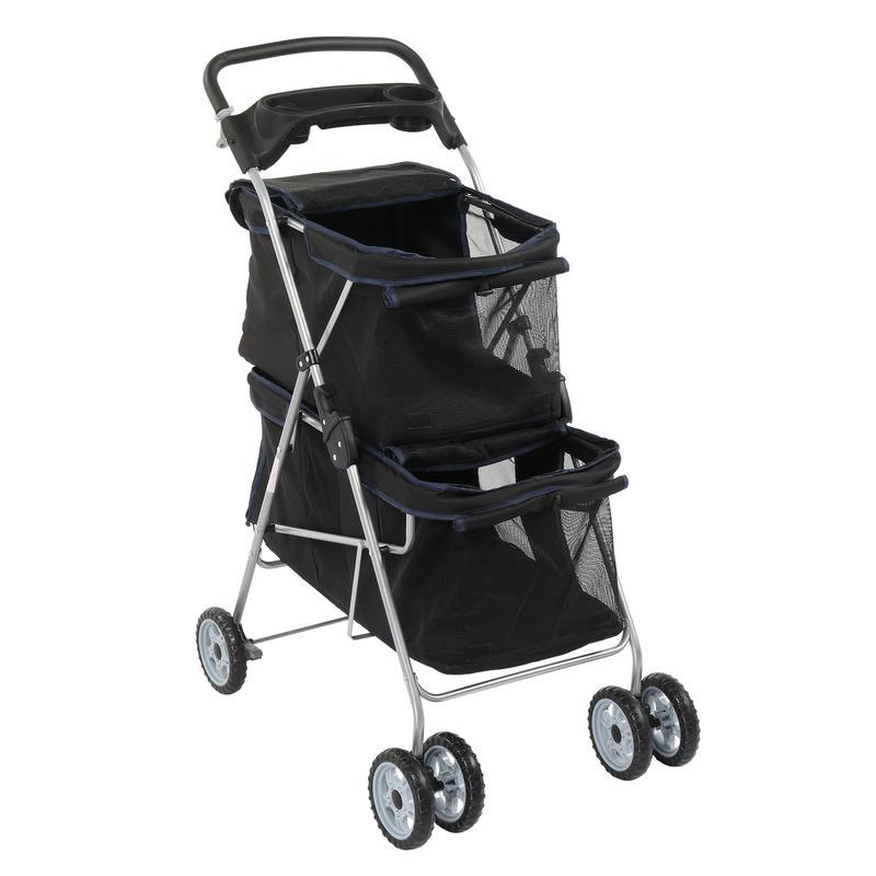 Premium Pet Stroller with Double Layer Design for Cats