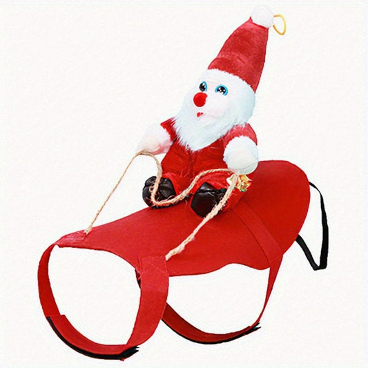 Santa Claus Sleigh Costume for Pets Perfect for Holiday Fun