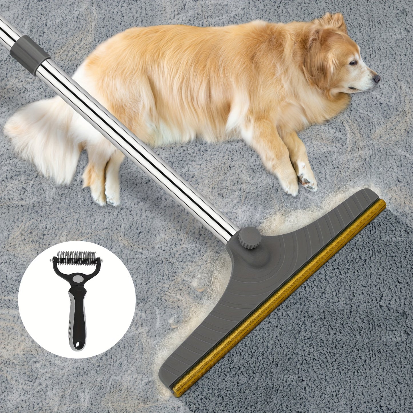 Pet Hair Brush Adjustable Removal Brush for Carpets