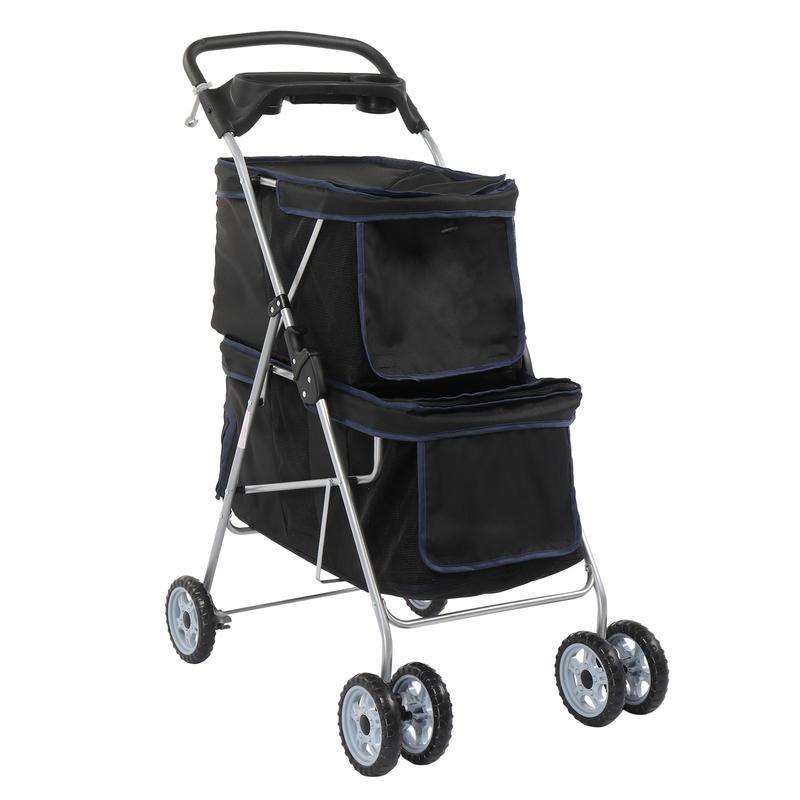 Premium Pet Stroller with Double Layer Design for Cats