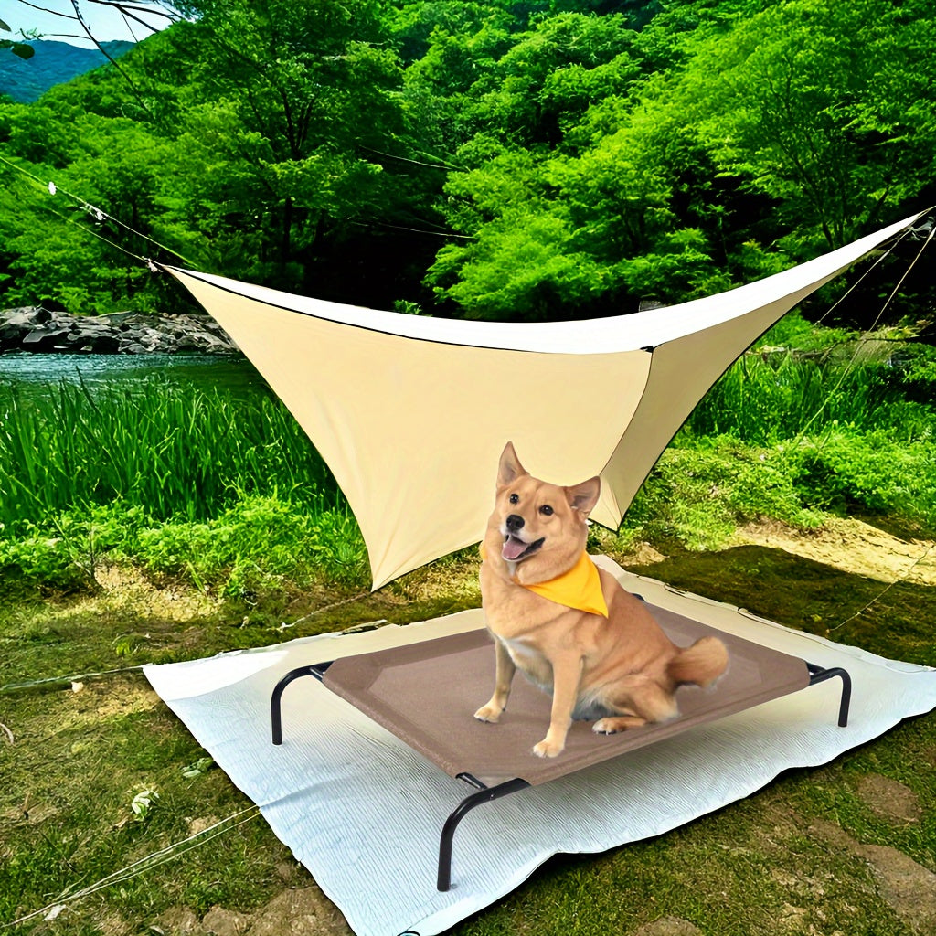 Raised Outdoor Dog Bed for Large Dogs, Waterproof Grey Bed