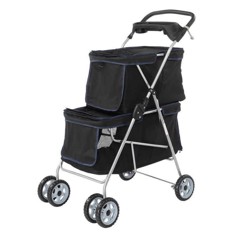 Premium Pet Stroller with Double Layer Design for Cats