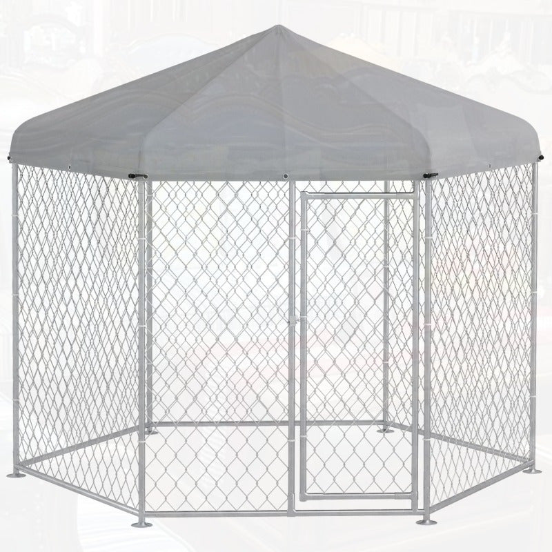 Outdoor Dog Kennel with Waterproof Roof and Lockable Door