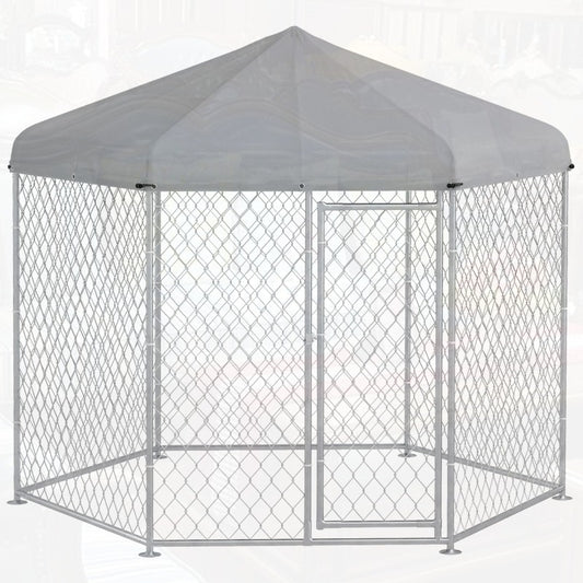 Outdoor Dog Kennel with Waterproof Roof and Lockable Door