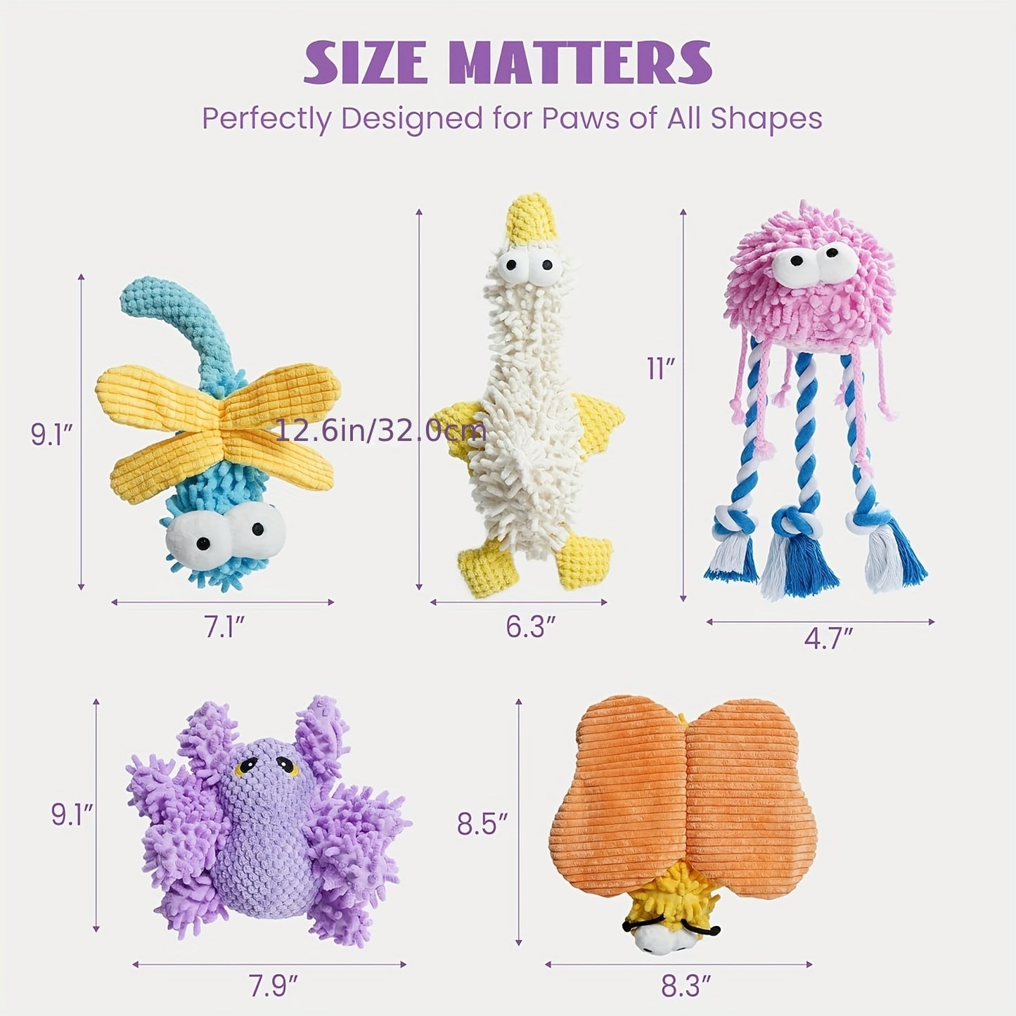 Durable Cartoon Plush Squeaky Dog Chew Toys for Playtime