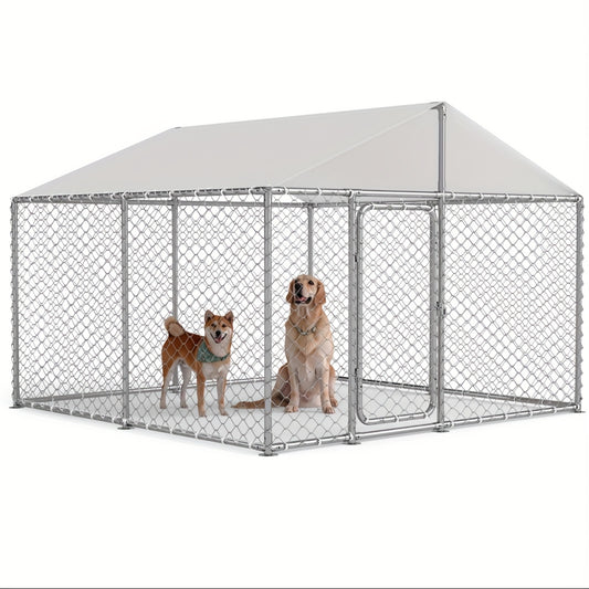 Heavy-Duty Outdoor Dog Kennel with Waterproof Cover and Security Lock