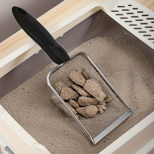 2pcs Extra Large Stainless Steel Cat Litter Scoop Durable Metal Pet Poop Shovel Efficient Filtration Tool