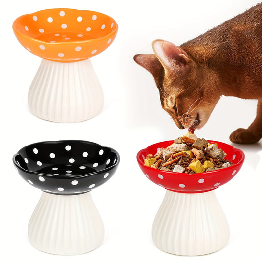 Ceramic Elevated Cat Bowls Set for Comfortable Dining Experience