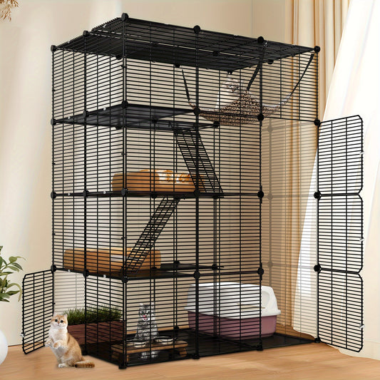 YITAHOME 4 Tier Cat Cage With Hammock For Indoor Outdoor Use