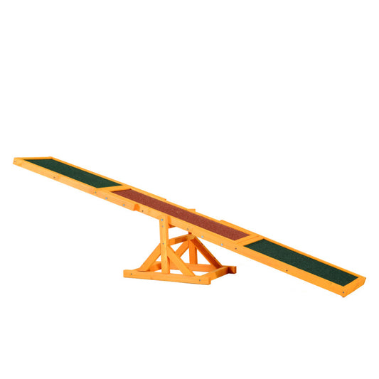 PawHut Wooden Dog Agility Seesaw Training Equipment 71"