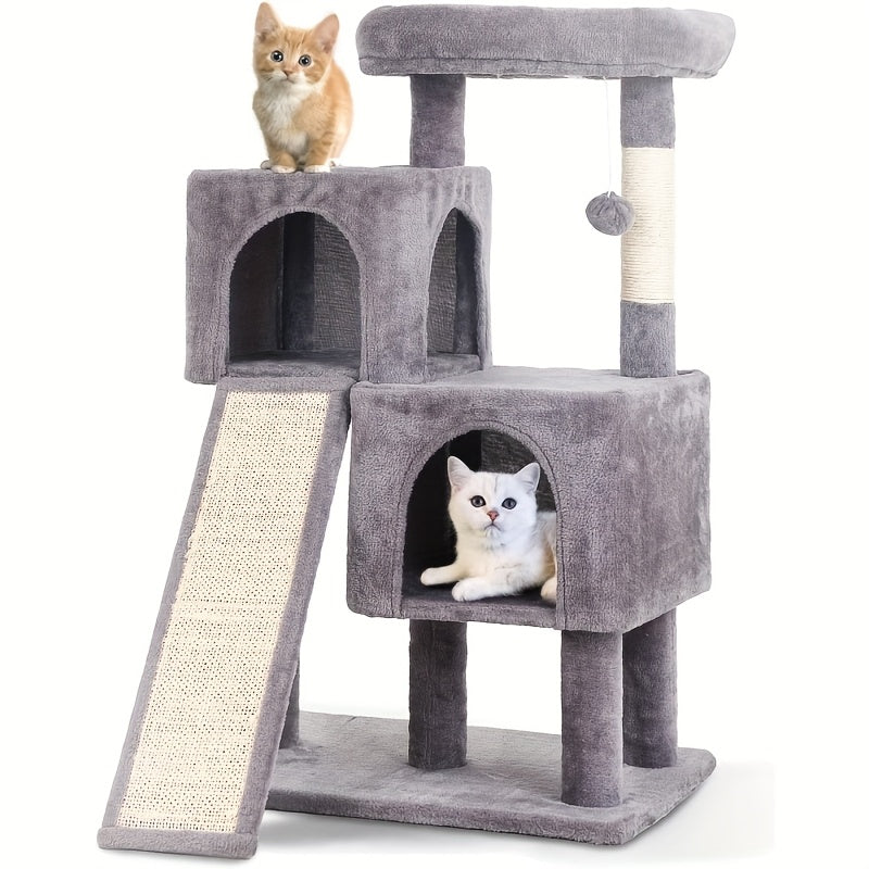 Multi-Level Cat Tree Tower 54/70 Durable Plywood Space Saving