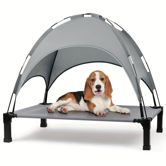 Elevated Outdoor Dog Bed With Canopy And Shade Tent