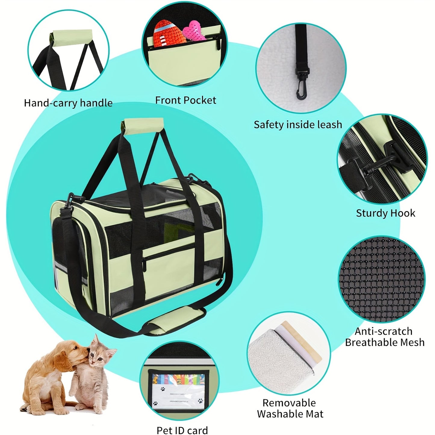 TSA Approved Soft Sided Cat Carrier with Cozy Design
