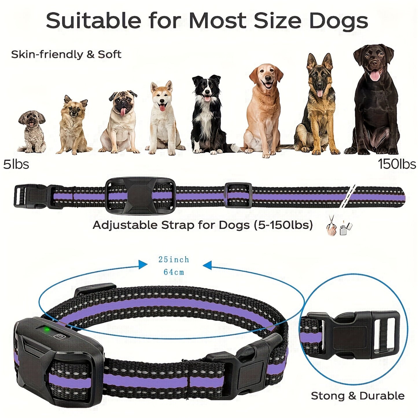 3300Ft Dog Training Collars With Remote Adjustable Strap