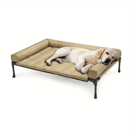 Veehoo Cooling Elevated Dog Bed with Removable Pillow-Top Mat