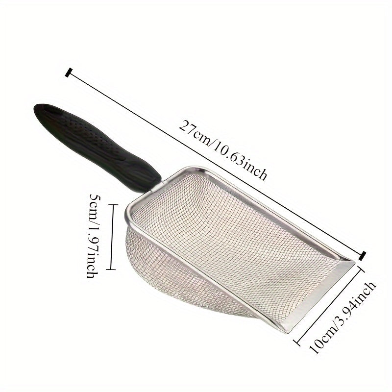 2pcs Extra Large Stainless Steel Cat Litter Scoop Durable Metal Pet Poop Shovel Efficient Filtration Tool