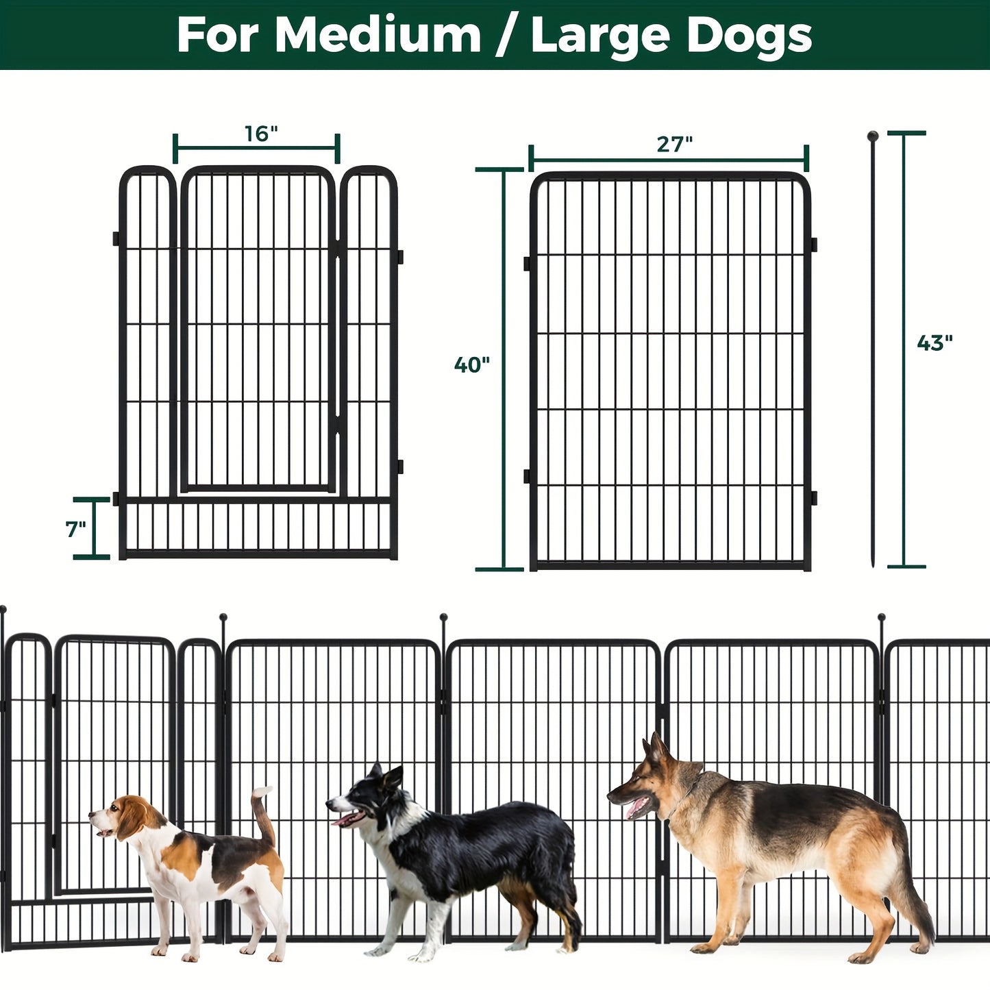 Indoor Outdoor Dog Cage and Decorative Fence for All Pets