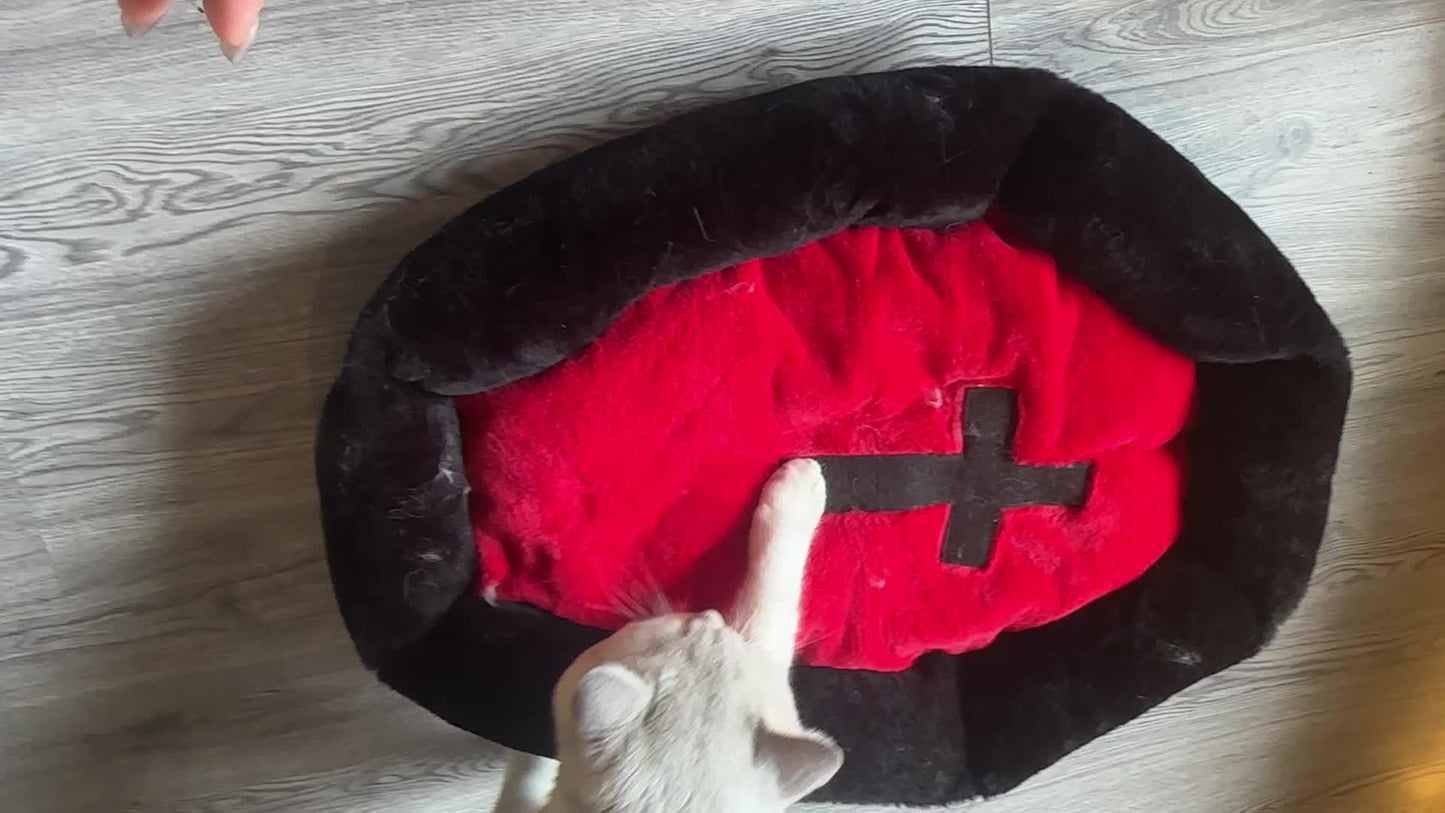 2 Packs Cat Beds For Indoor Cats, Gothic Coffin Bed 24 Inch