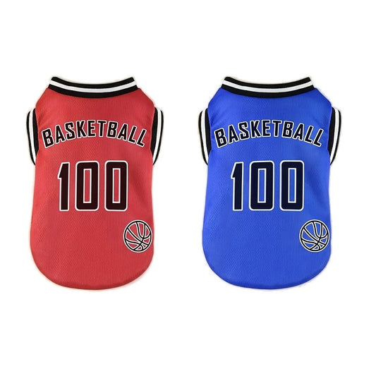 Cute Dog Basketball Vest Shirt Set for Summer Fun