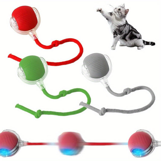 Smart 360° Rolling Pet Ball with LED Light and USB Charging