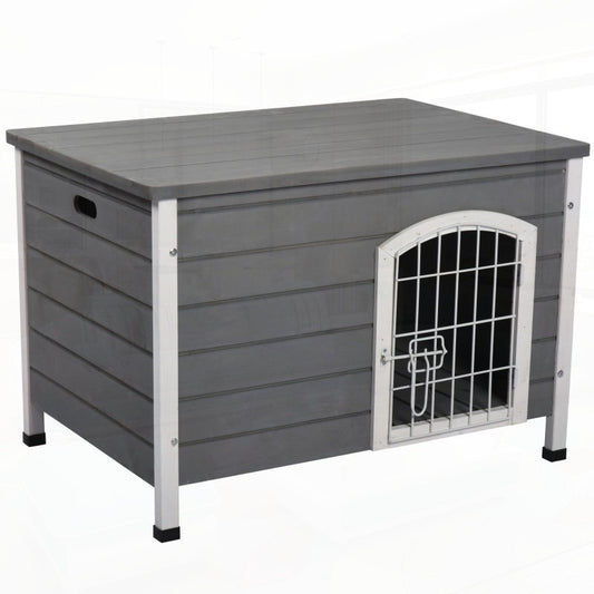 Wooden Dog Kennel with Wire Door for Outdoor Use