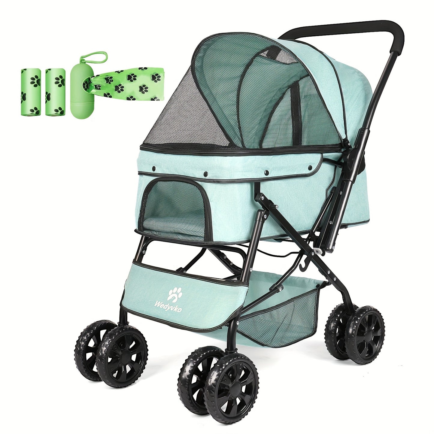 Medium-Sized 50 Pound Dog Stroller With 360 Front Wheels