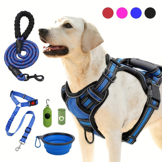 6in 1 No-Pull Dog Harness And Leash Set For All Dogs